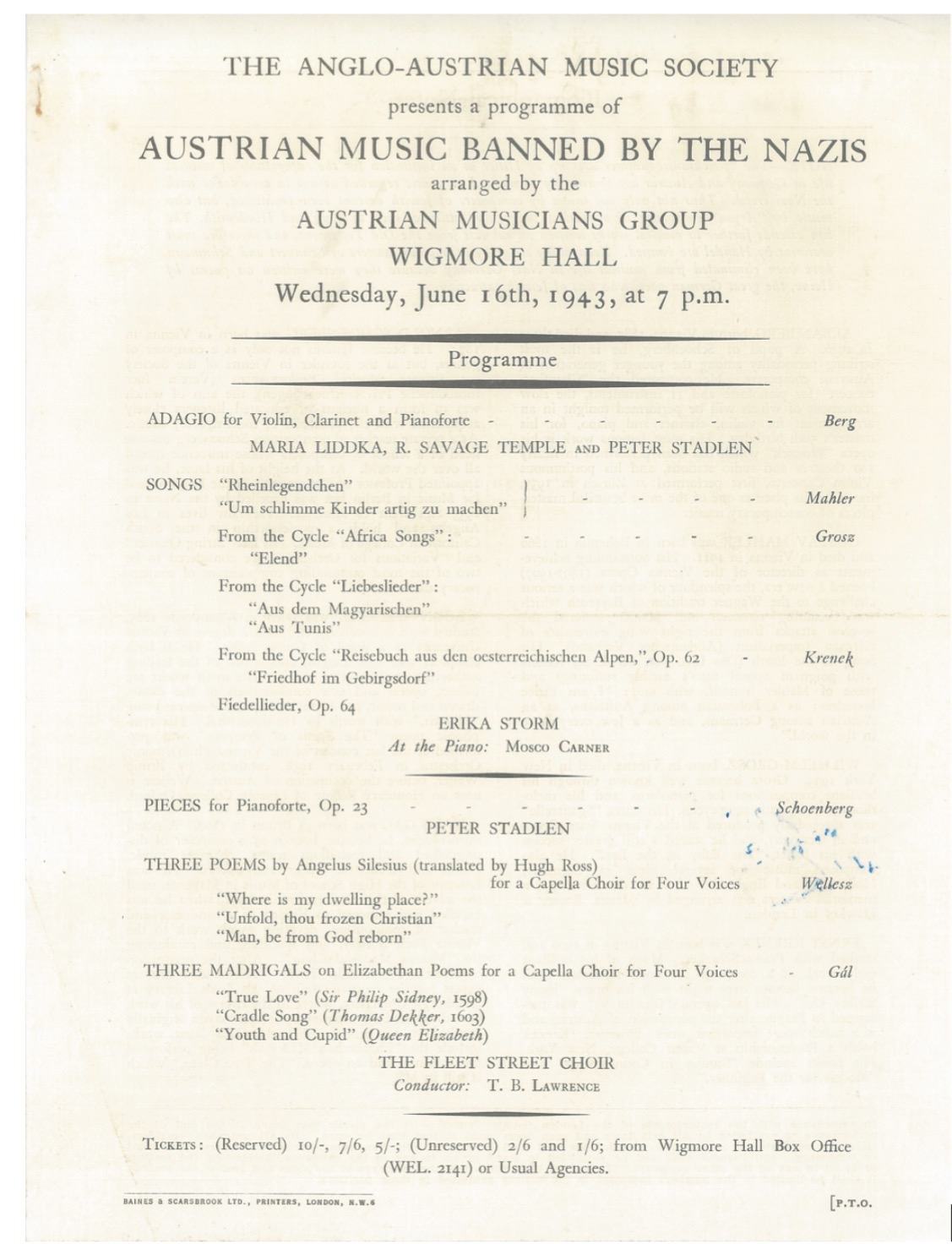 Houses by the Lakes – A Holocaust Memorial Day Concert