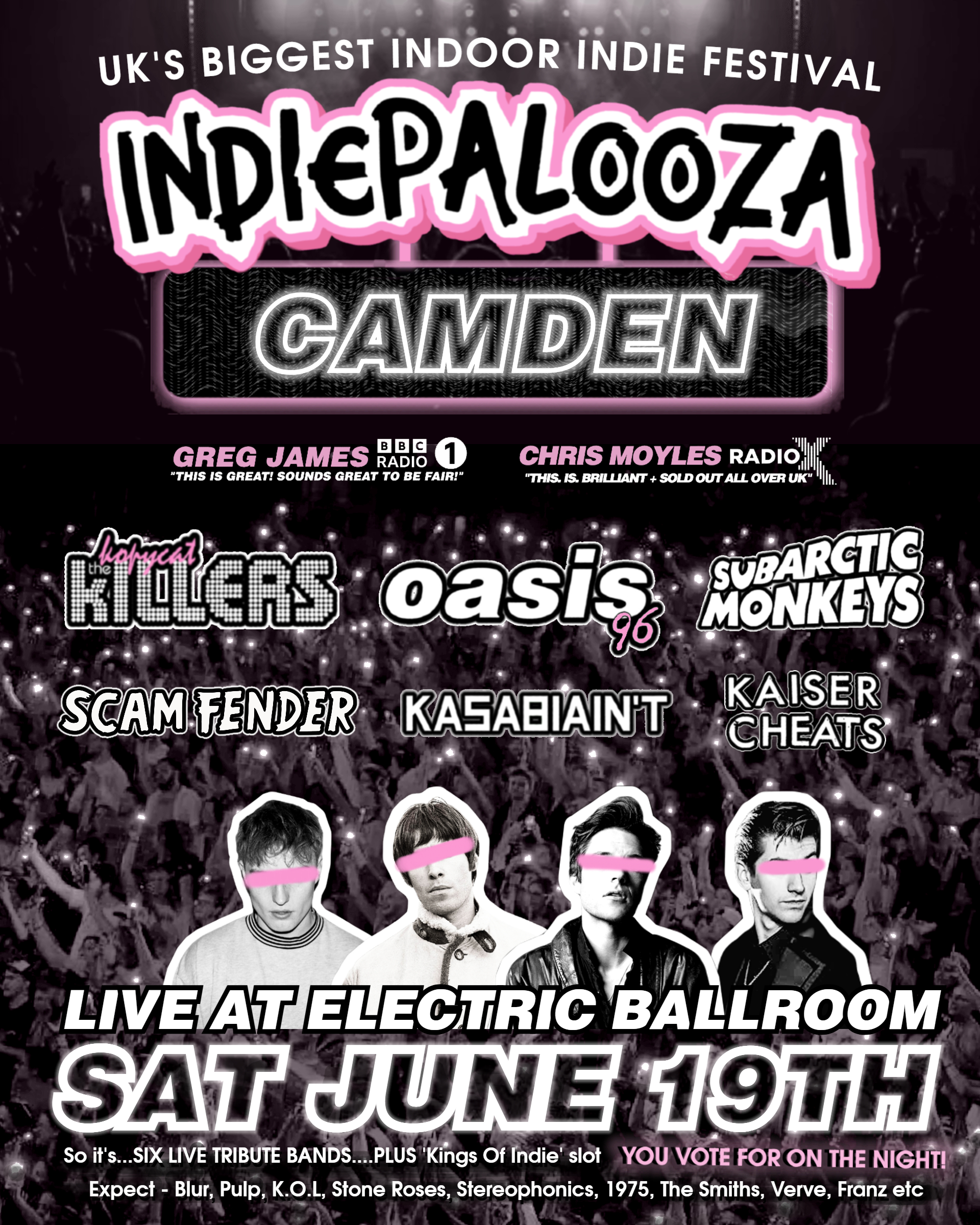 Indiepalooza Tribute – Killers v Monkeys v Fender v Oasis v Kasabian v Kaiser