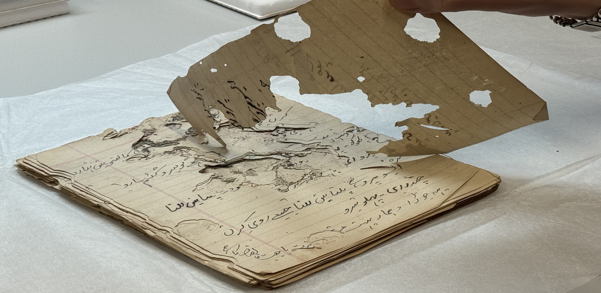 Conservation challenge: paper restoration