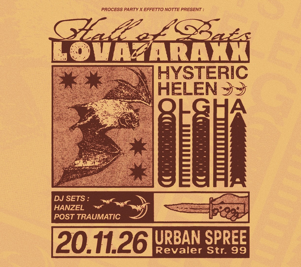 Process Party x Effetto Notte: Hall of Bats with Lovataraxx, Hysteric Helen, Olgha