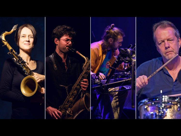 KOPER8: Tom Rainey, Giuseppe Doronzo, Jannis Anastasakis, Ingrid Laubrock