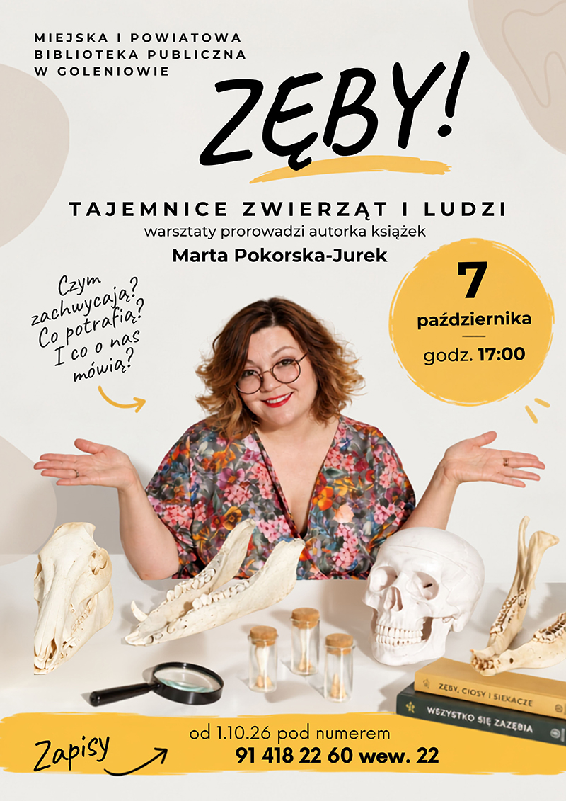 Workshop “TEETH! Secrets of animals and people” with Marta Pokorska-Jurek