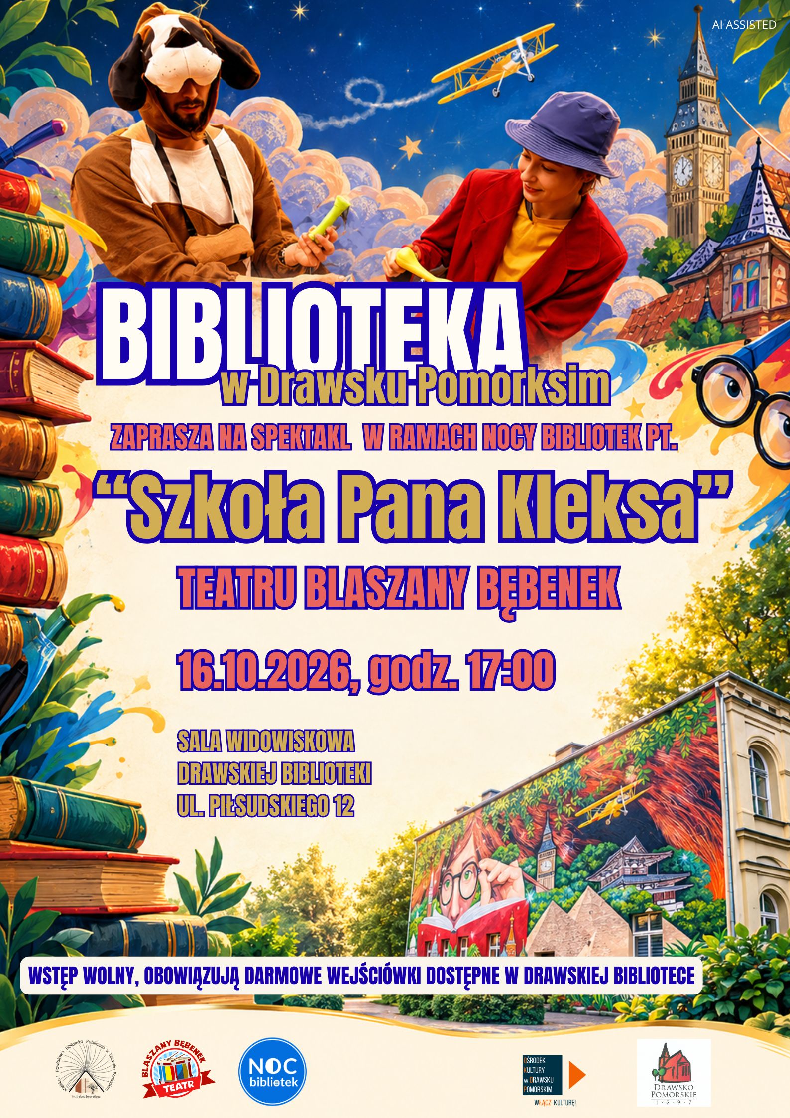Library Night in Drawsko Pomorski: Interactive performance “School of Mr. Kleks”