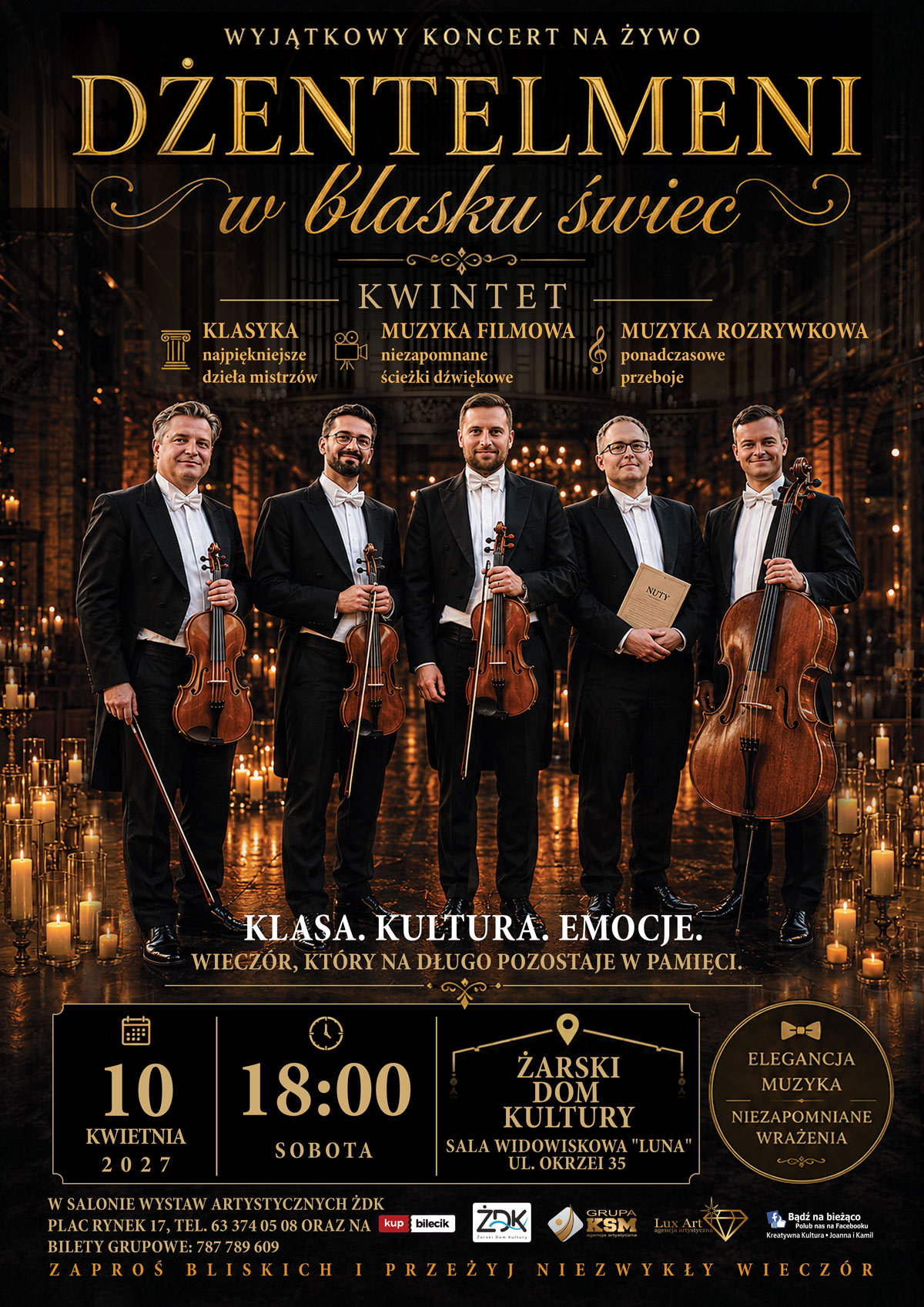 Dżentelmeni w blasku świec – koncert muzyki filmowej