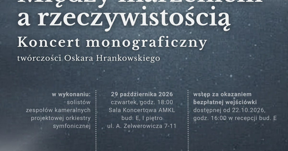 Between dream and reality. Monographic concert of Oskar Hrankowski's work