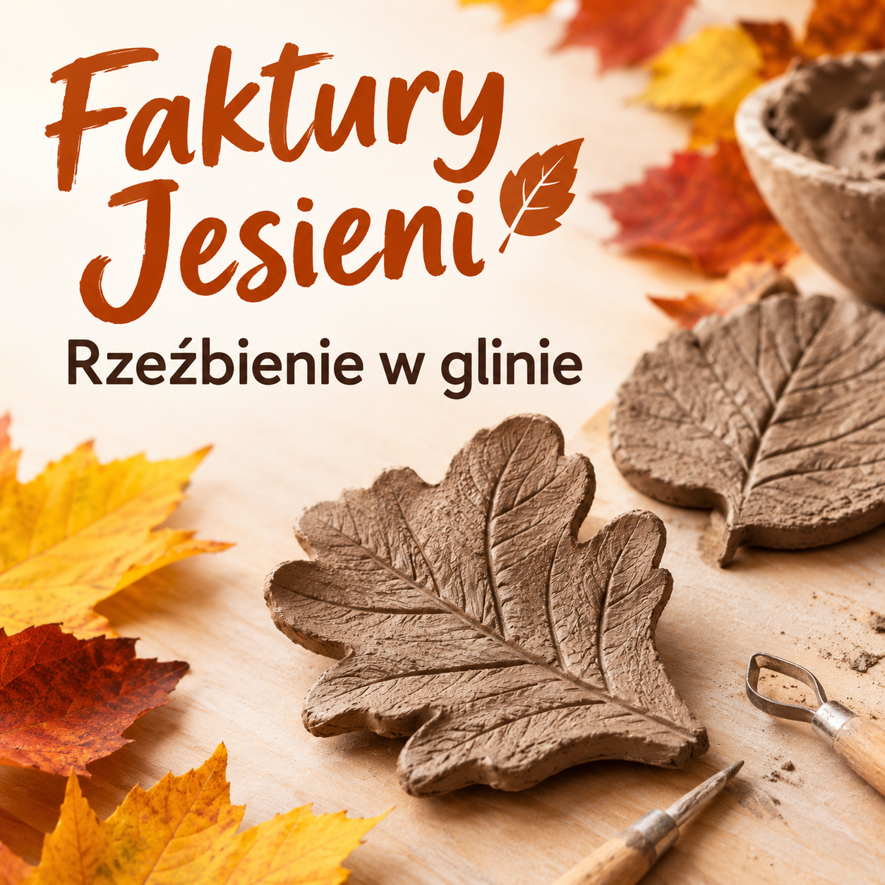 Dorośli w Okienku: warsztaty "Faktury jesieni - rzeźbienie w glinie"