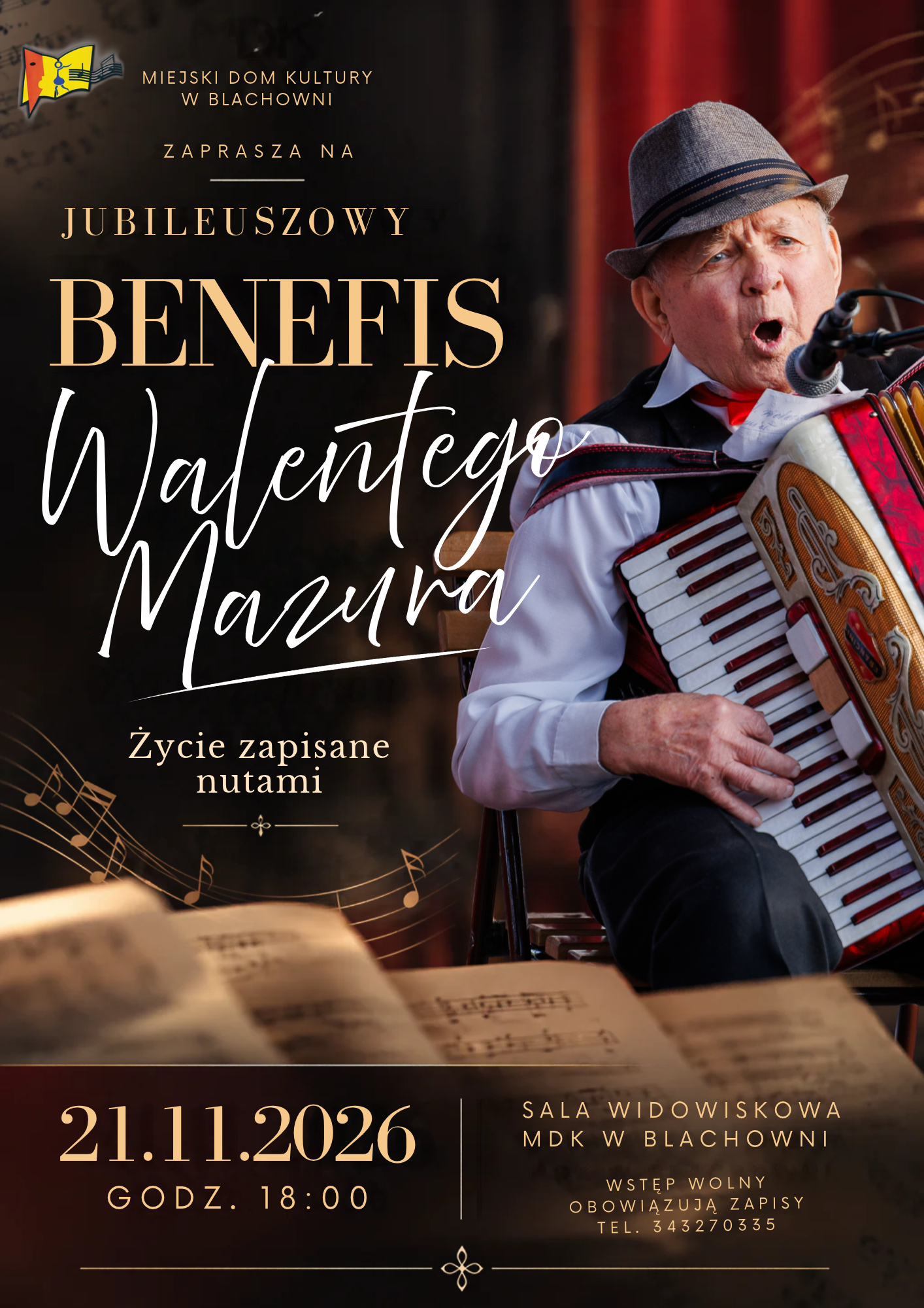 Jubileuszowy Benefis Walentego Mazura „Życie zapisane nutami”