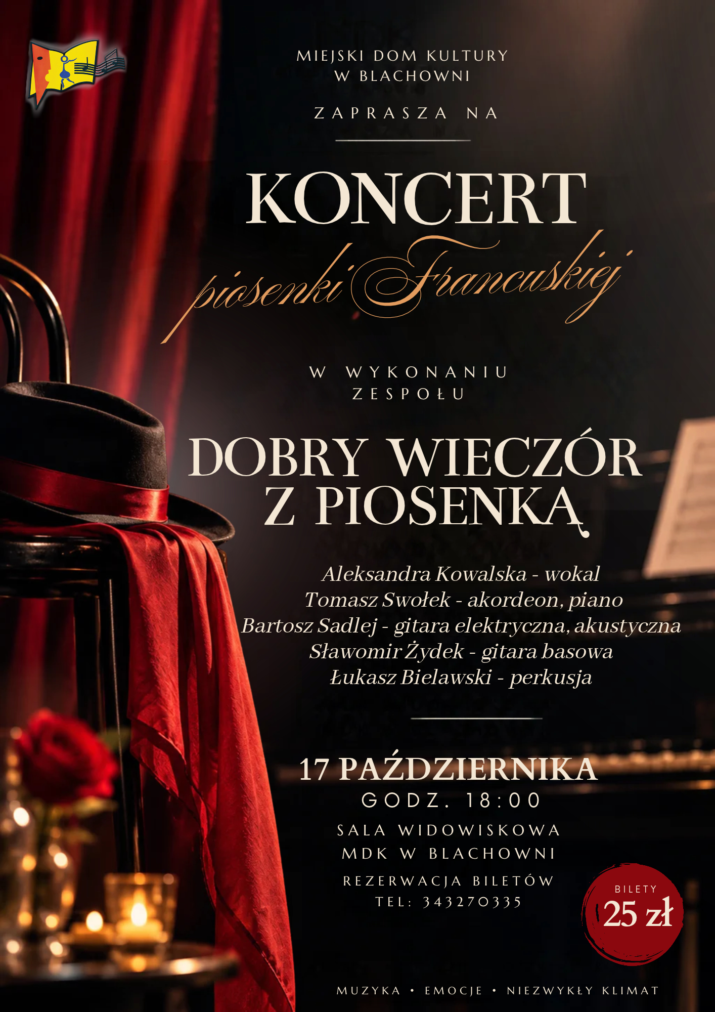 Koncert piosenki francuskiej „Dobry wieczór z piosenką”
