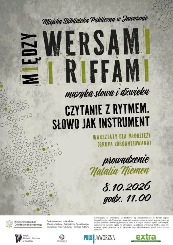 Reading with rhythm — workshop for young people with Natalia Niemen