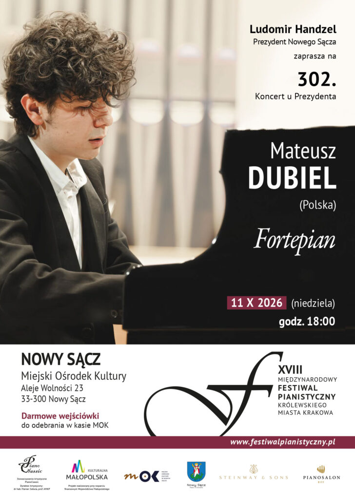 Mateusz Dubiel (fortepian) – 302. Koncert u Prezydenta