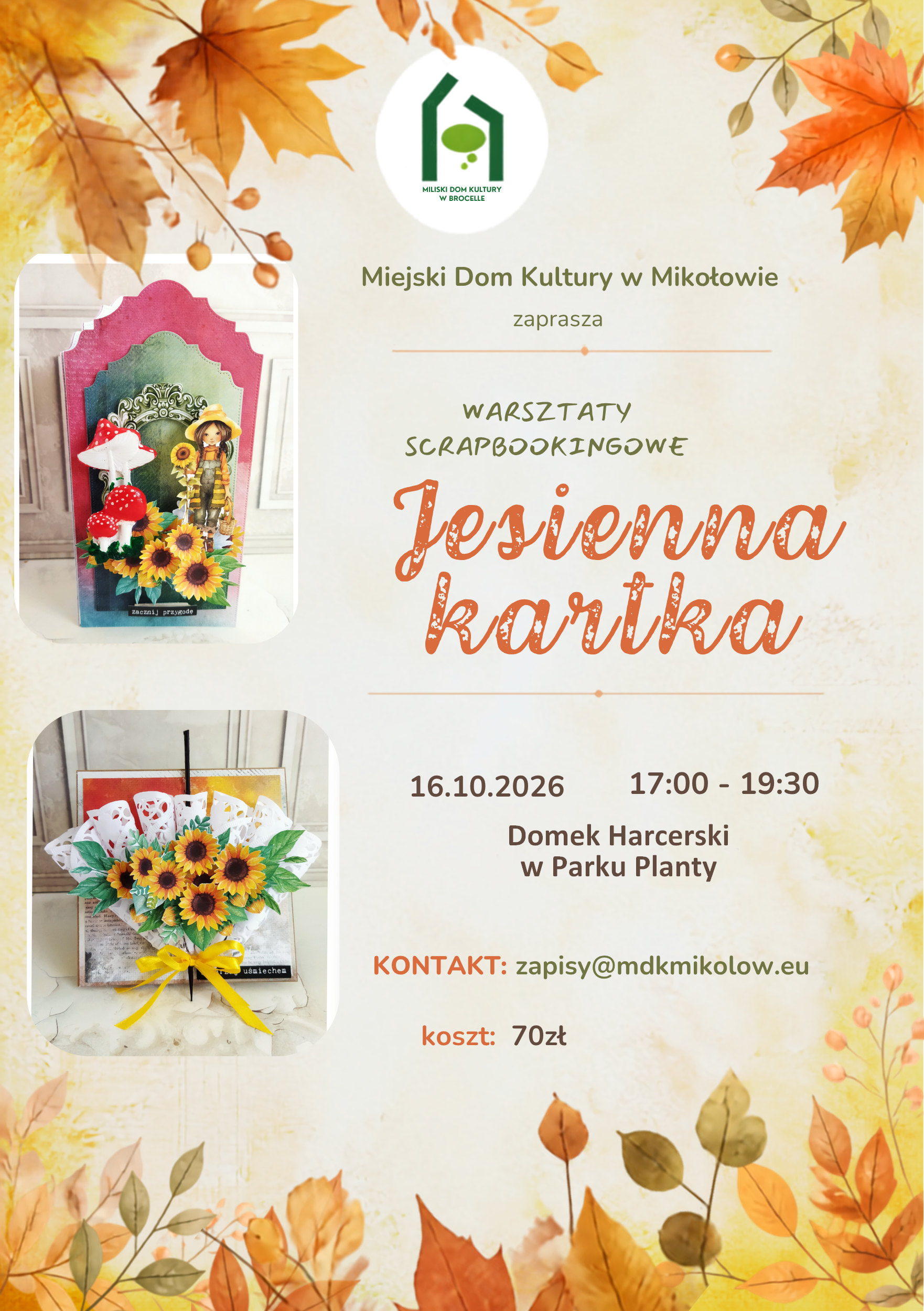 Warsztaty scrapbookingowe - jesienna kartka