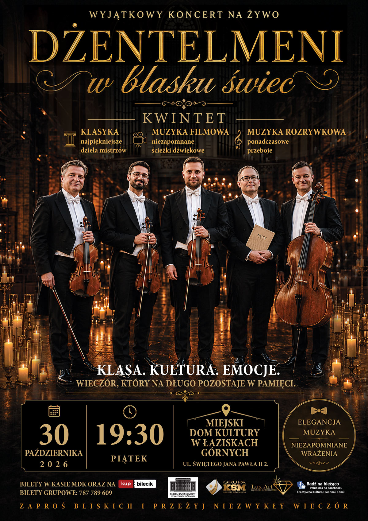 GENTLEMEN IN THE LIGHT OF CANDLES — a unique concert in MDK Łaziska Górne!