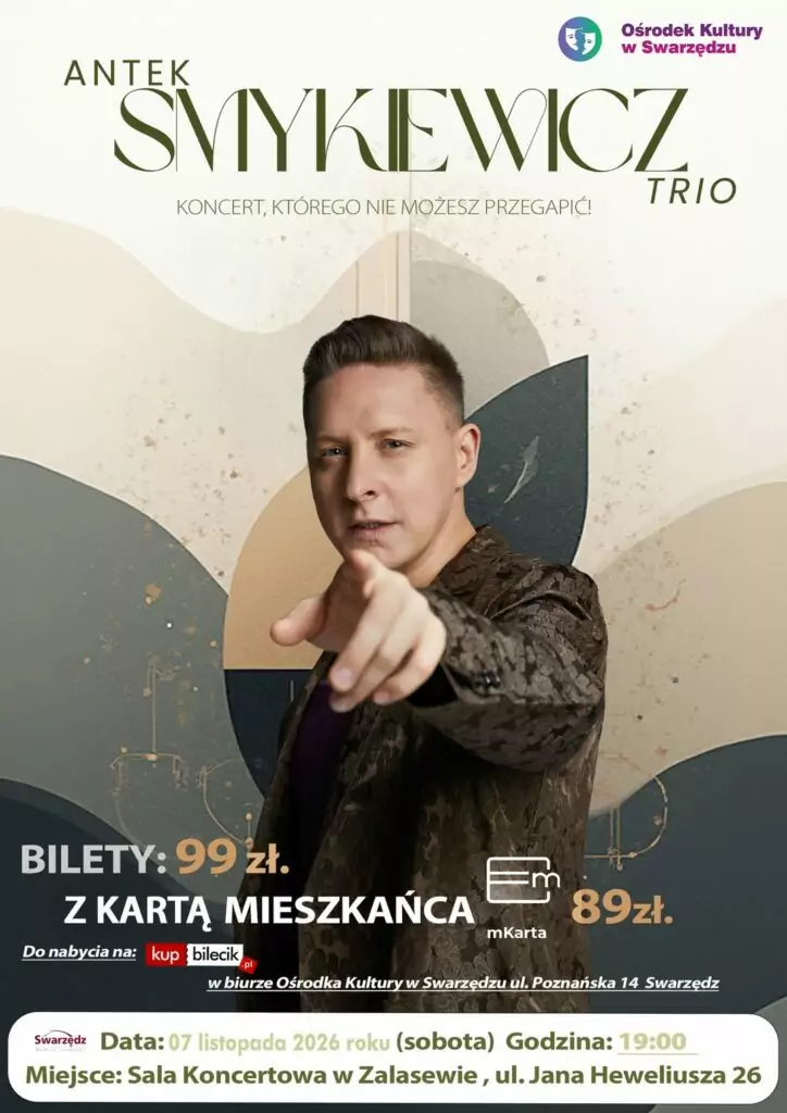 Antek Smykiewicz Trio wystąpi w Zalasewie!