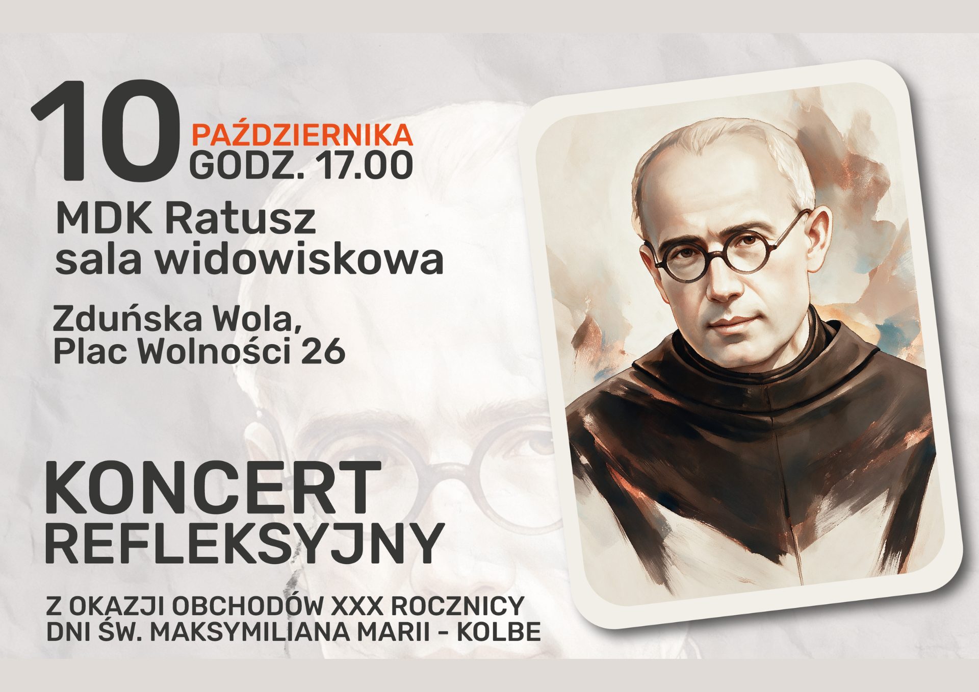 Concert entitled, “The Indefatigable Knight of Mary — Saint Maximilian Maria Kolbe”