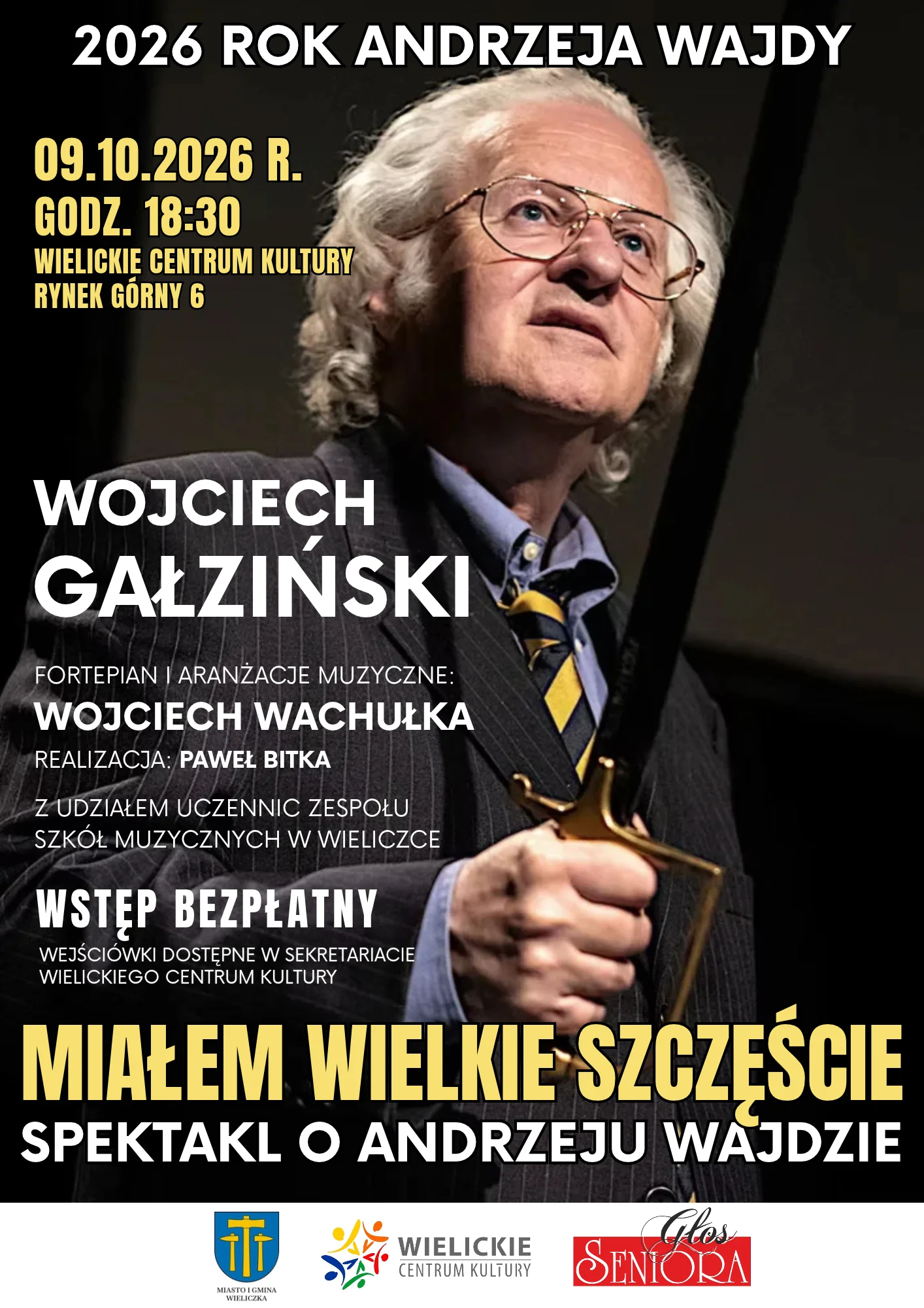 „Miałem wielkie szczęście” – bezpłatny spektakl o Andrzeju Wajdzie