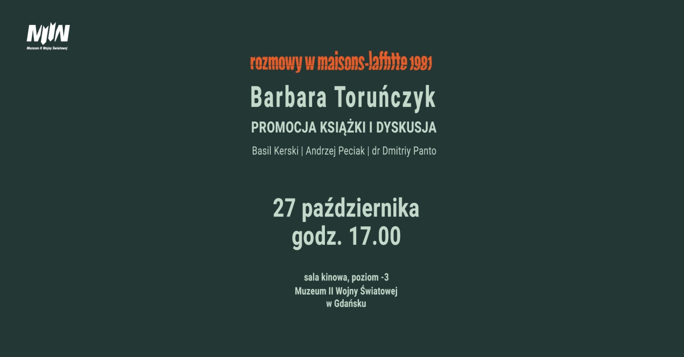 Promotion of the new edition of the book “Conversations in Maisons-Laffitte 1981” by Barbara Toruńczyk