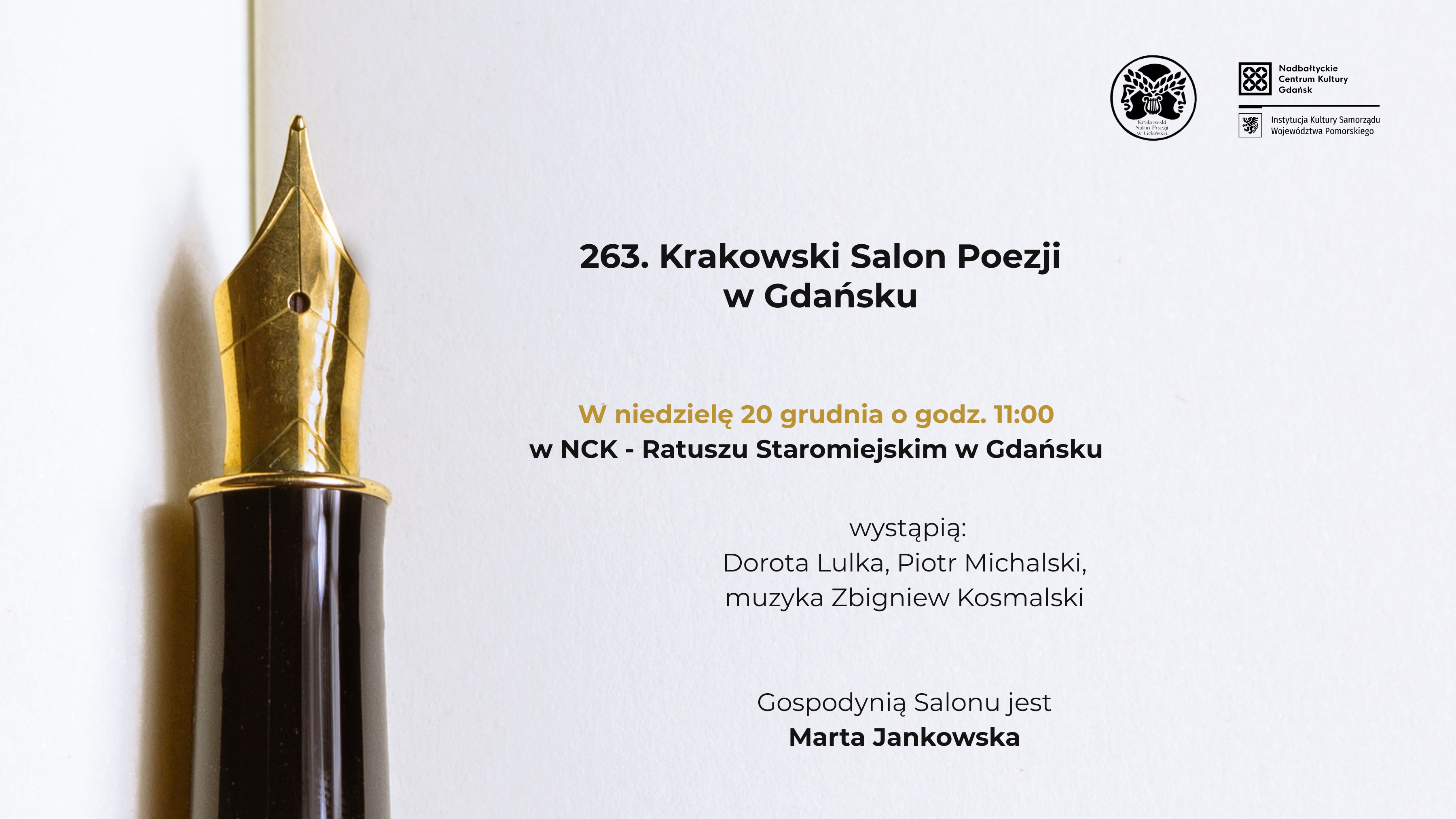263rd Krakow Poetry Salon in Gdańsk | “When the ear makes the eye”