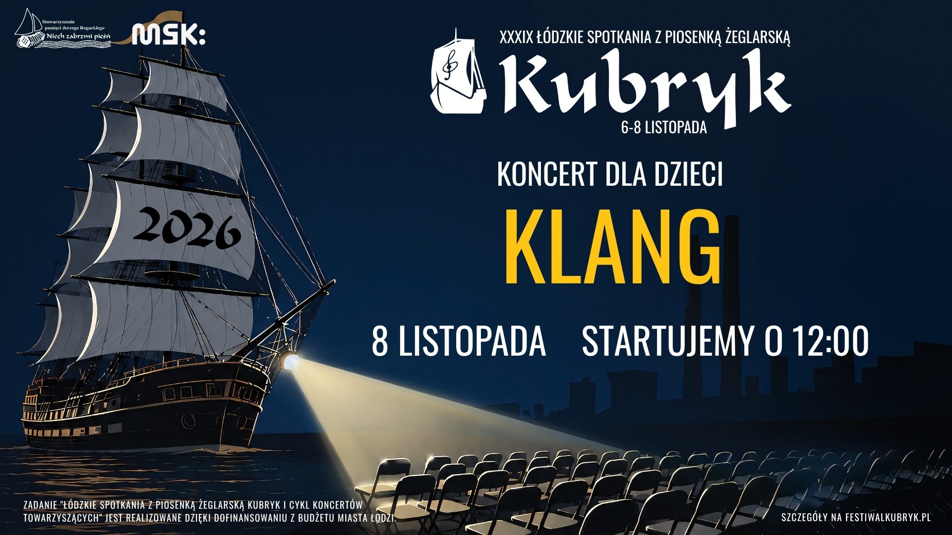 Łódzkie Spotkania z Piosenką Żeglarską KUBRYK 2026 – koncert dla dzieci