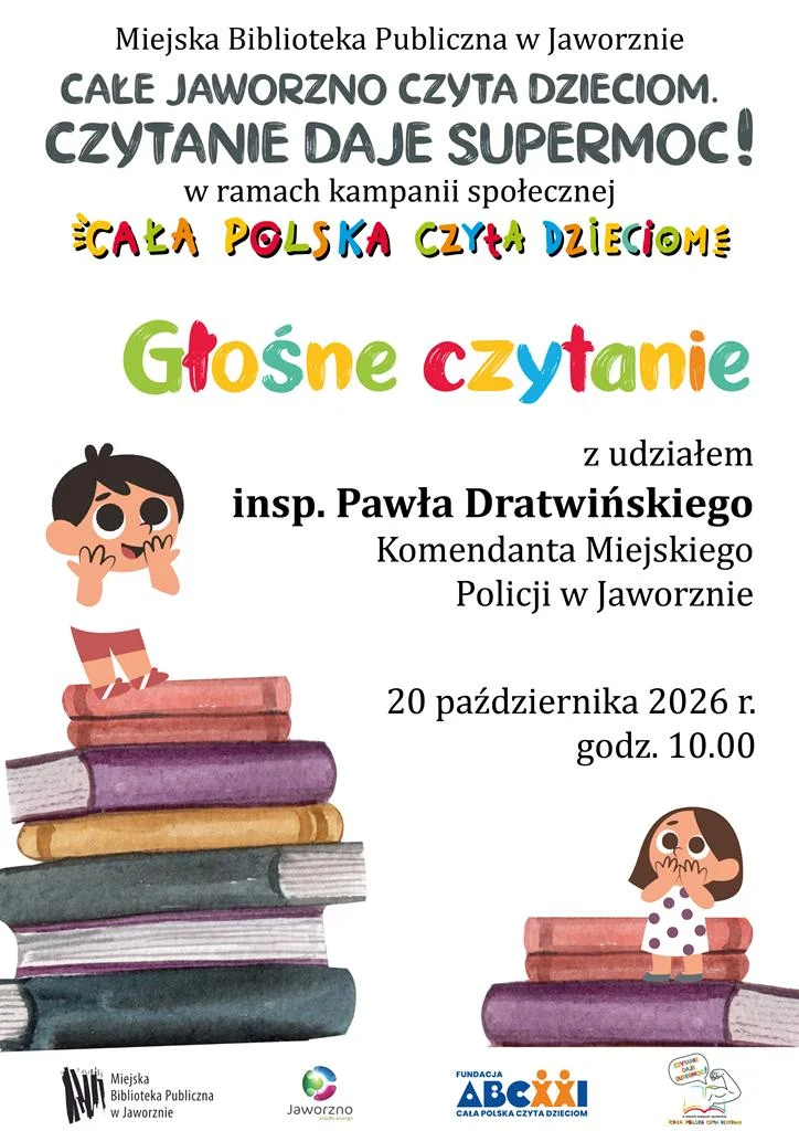The whole of Jaworzno reads to children — meeting with Insp. Paweł Dratwiński as City Police Commander in Jaworzno