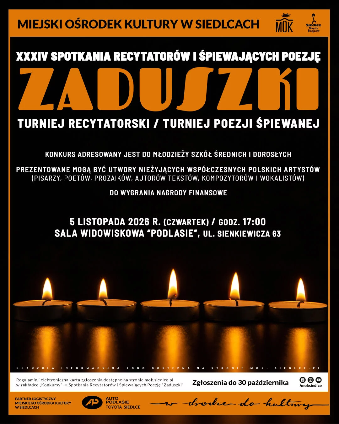 34th Meeting of Reciters and Poetry Singers “Zaduszki” Siedlce 2026