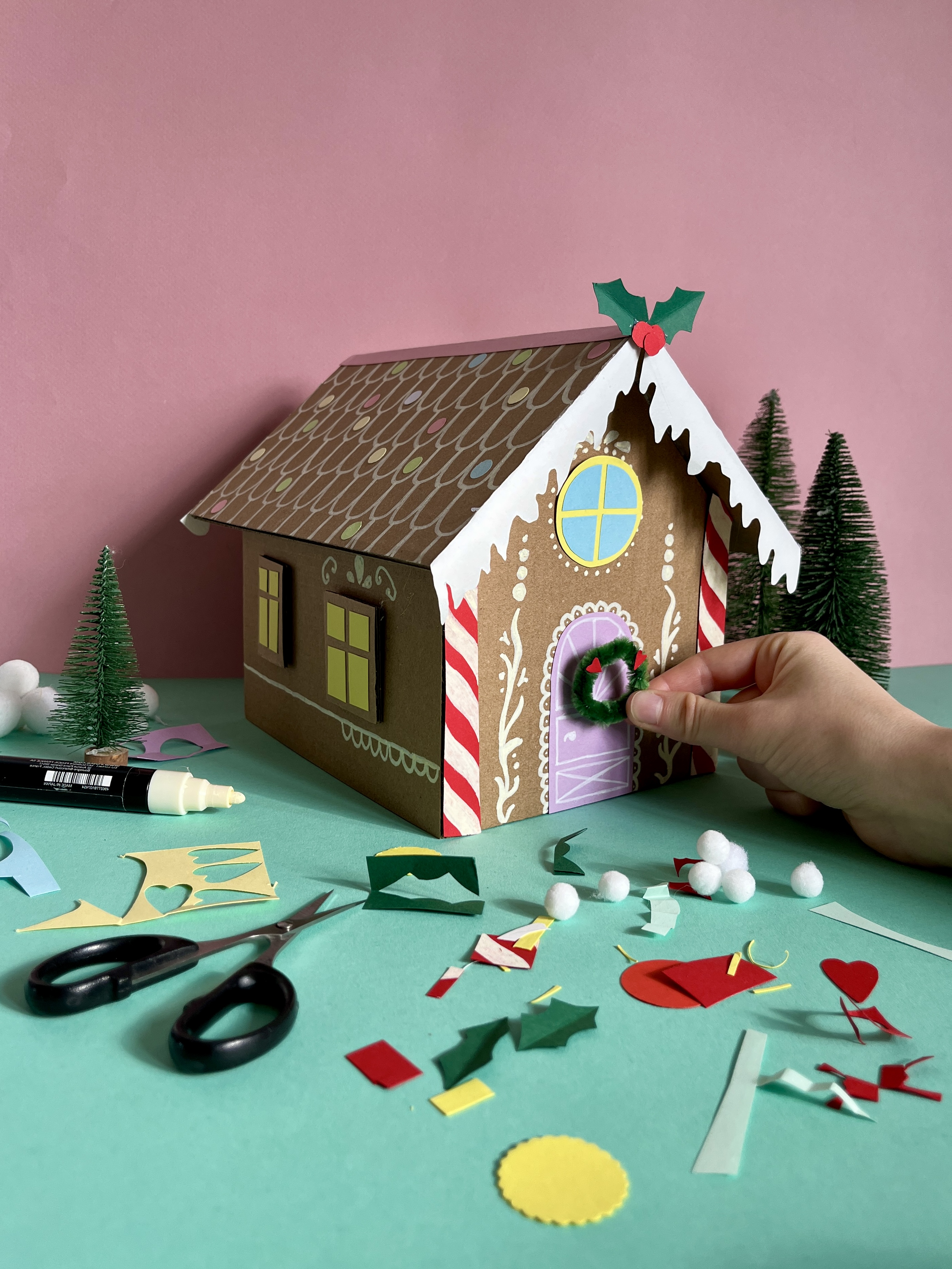 Christmas art - fairy-tale gingerbread houses