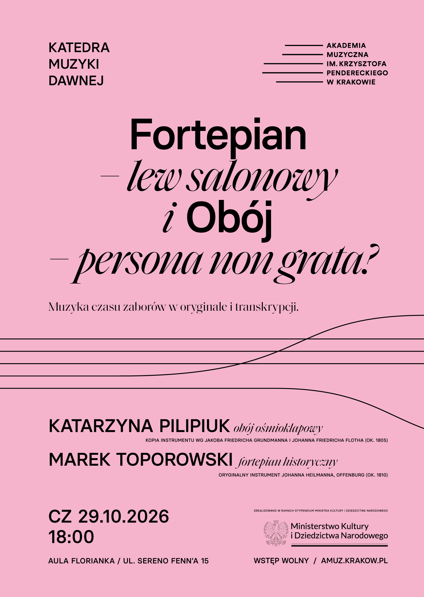 Piano — living room lion and oboe — persona non grata? Music of the time of the partitions in the original and transcript