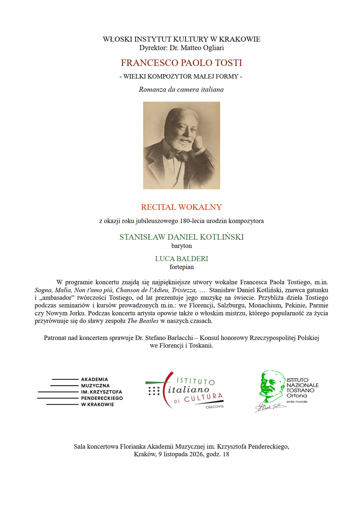 FRANCESCO PAOLO TOSTI — great composer of small form — romanza da camera italiana