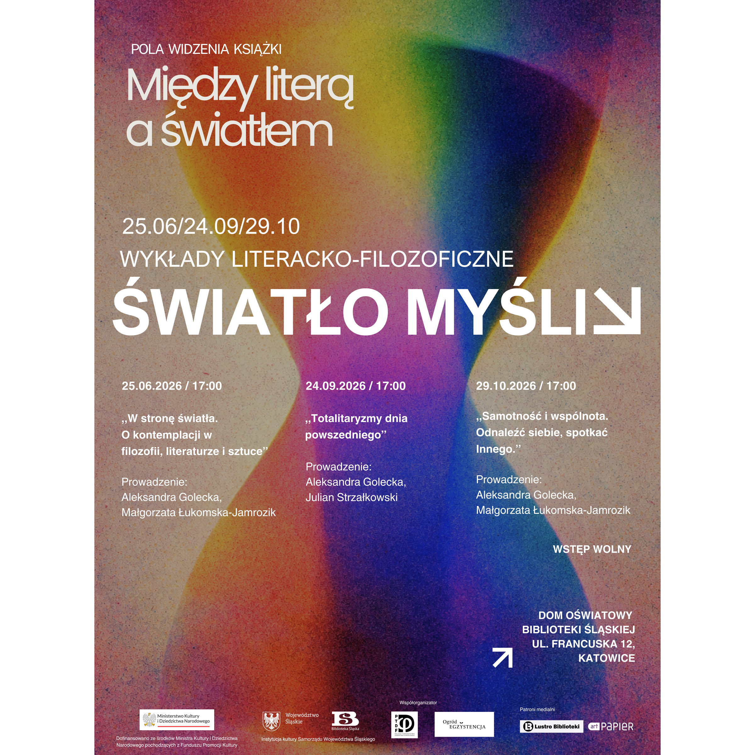 ŚWIATŁO MYŚLI – trzeci wykład literacko-filozoficzny w Domu Oświatowym Biblioteki Śląskiej
