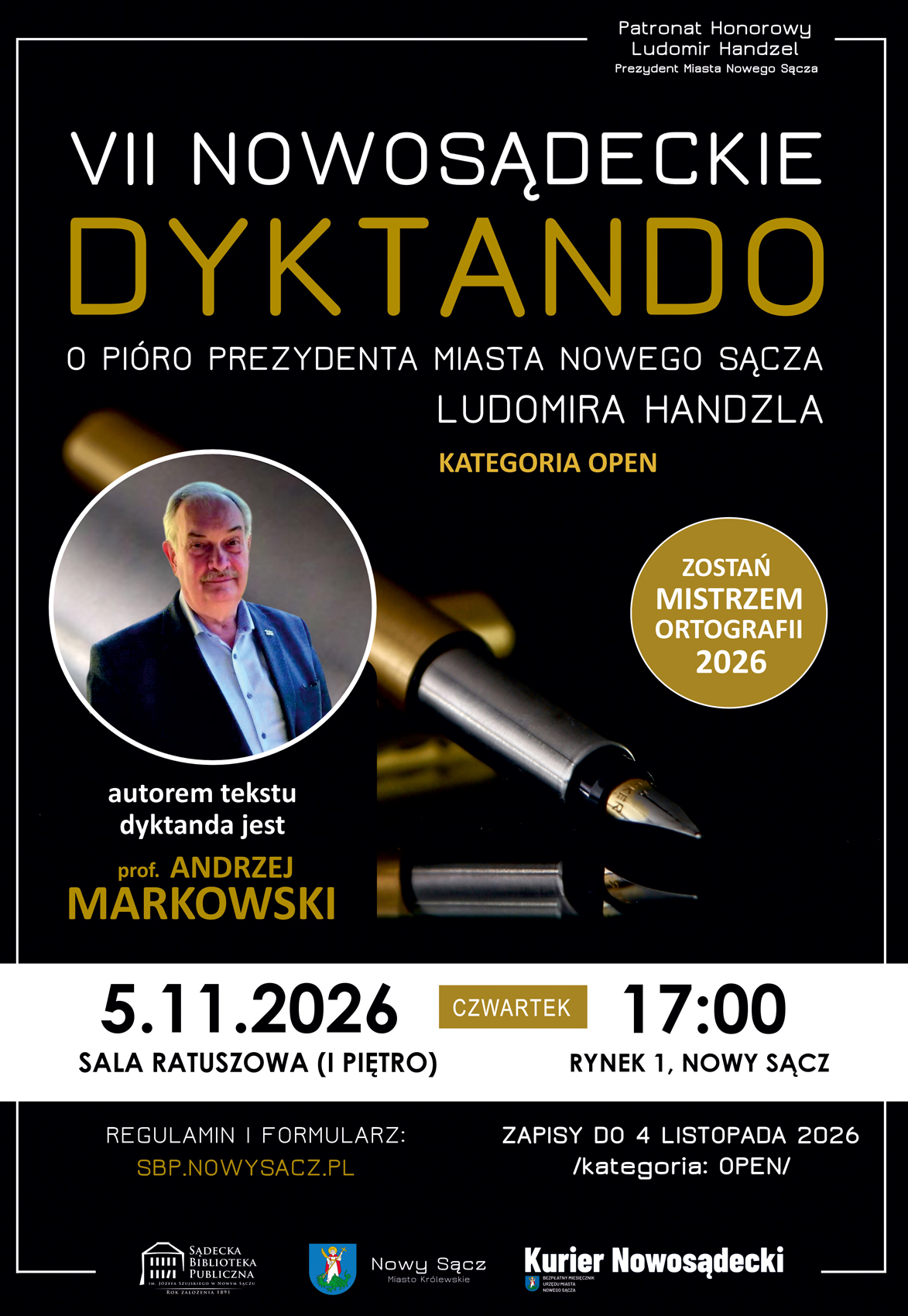VII Nowosądeckie Dyktando o Pióro Prezydenta Miasta Nowego Sącza – OPEN