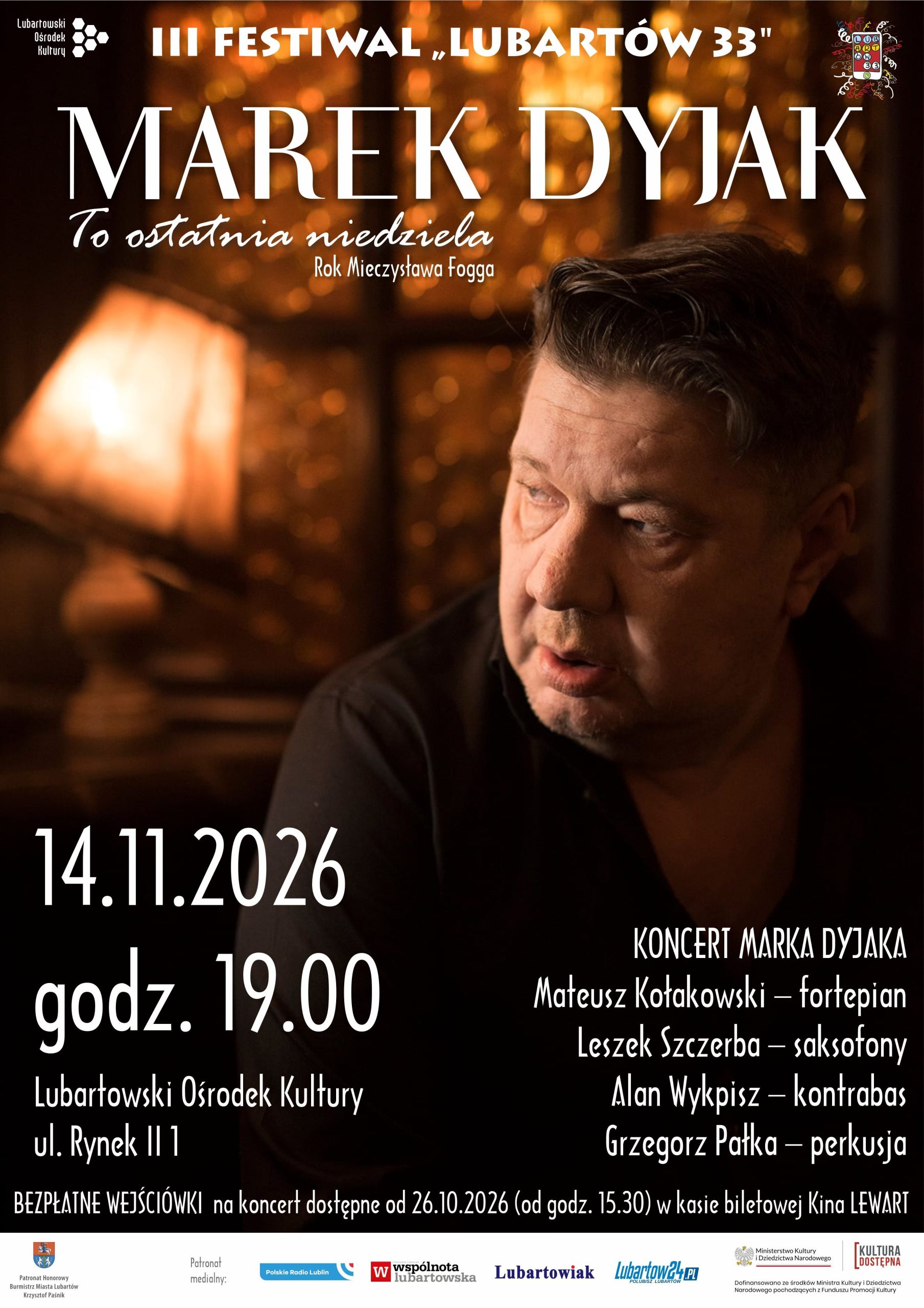 Marek Dyjak in Lubartów! “It's the Last Sunday” — The Year of Mieczysław Fogg