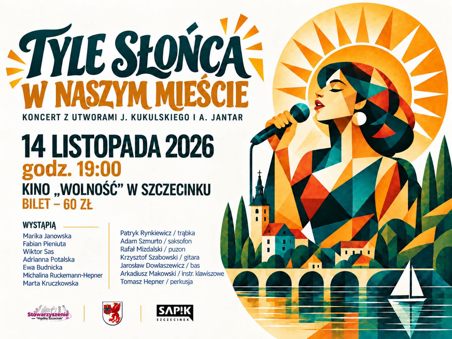 „Tyle słońca w naszym mieście”. Muzyczny wieczór z przebojami Anny Jantar i Jarosława Kukulskiego