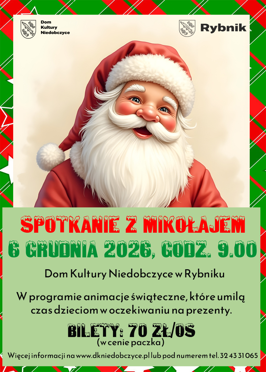 Mikołaj w Domu Kultury Niedobczyce. Zapraszamy!