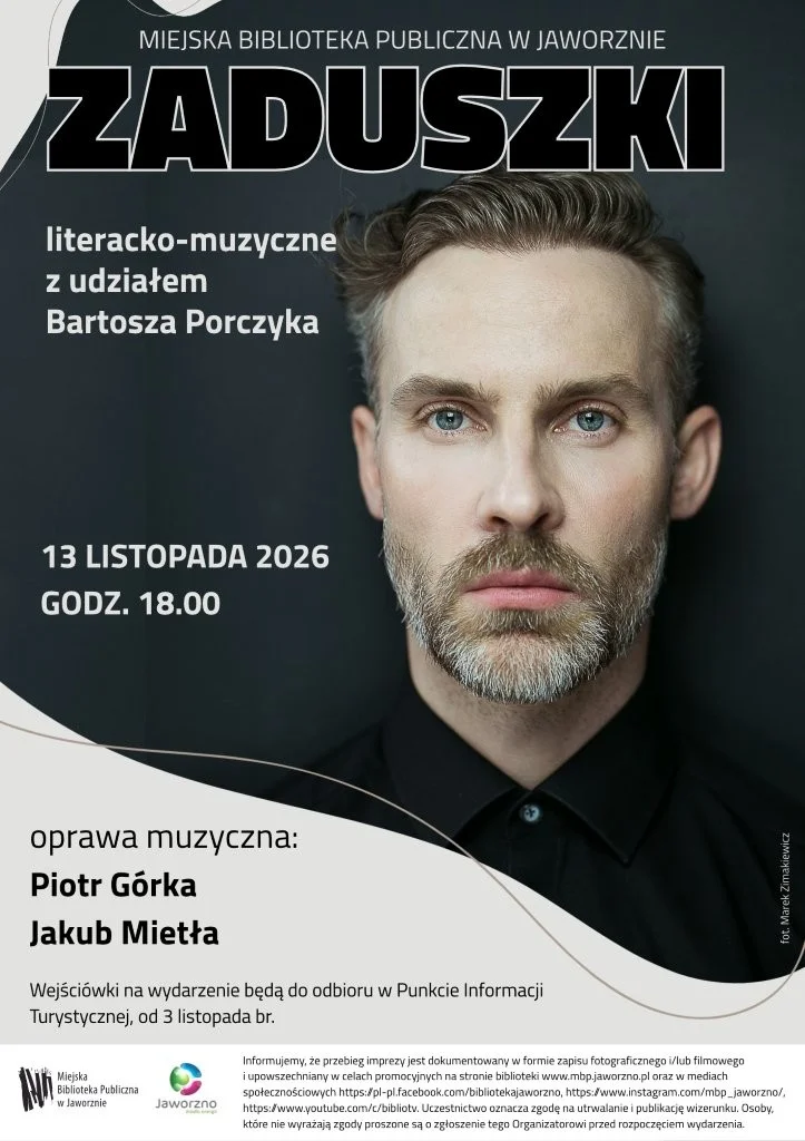 Zaduszki literacko-muzyczne z udziałem Bartosza Porczyka
