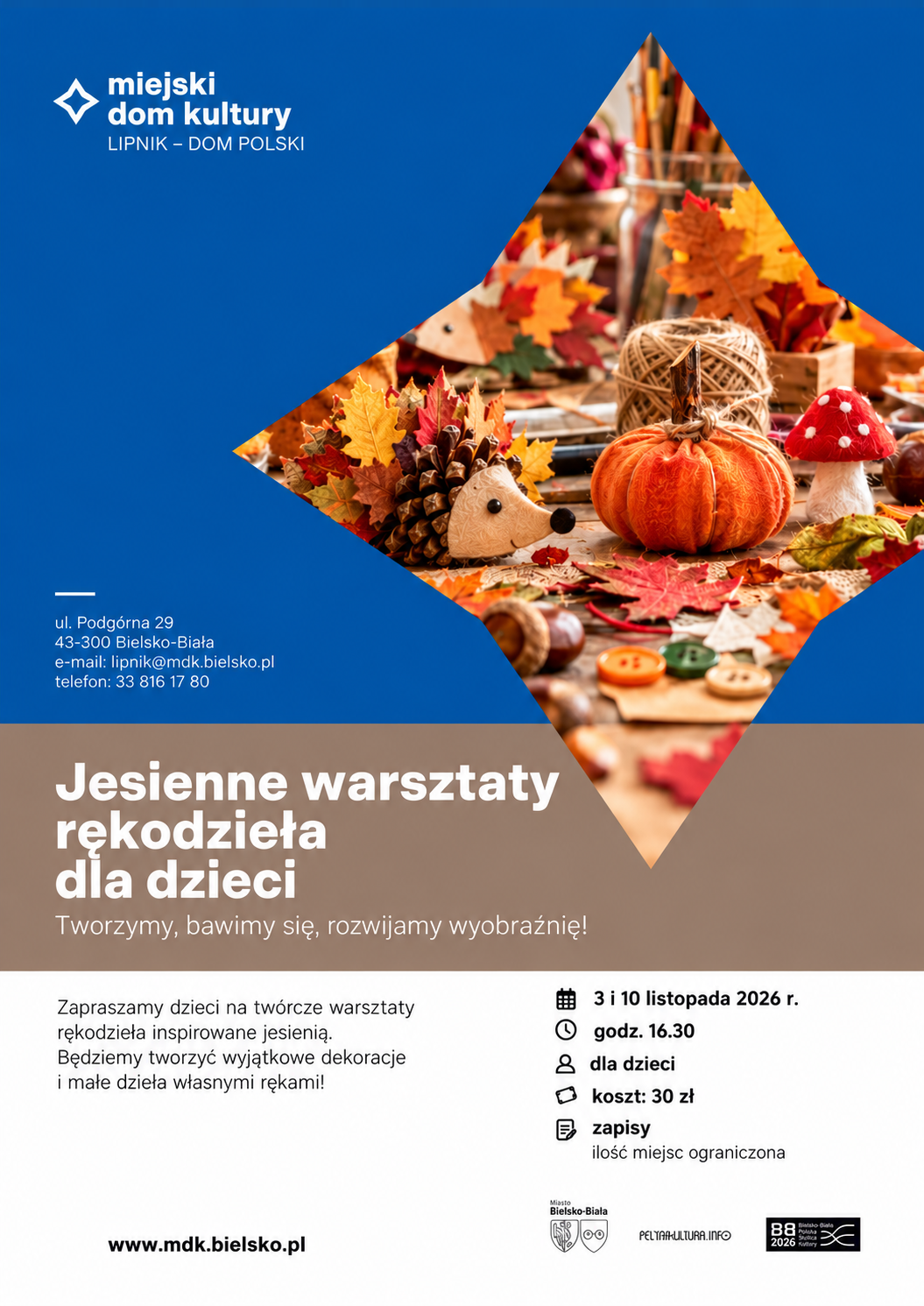 JESIENNE WARSZTATY RĘKODZIEŁA DLA DZIECI