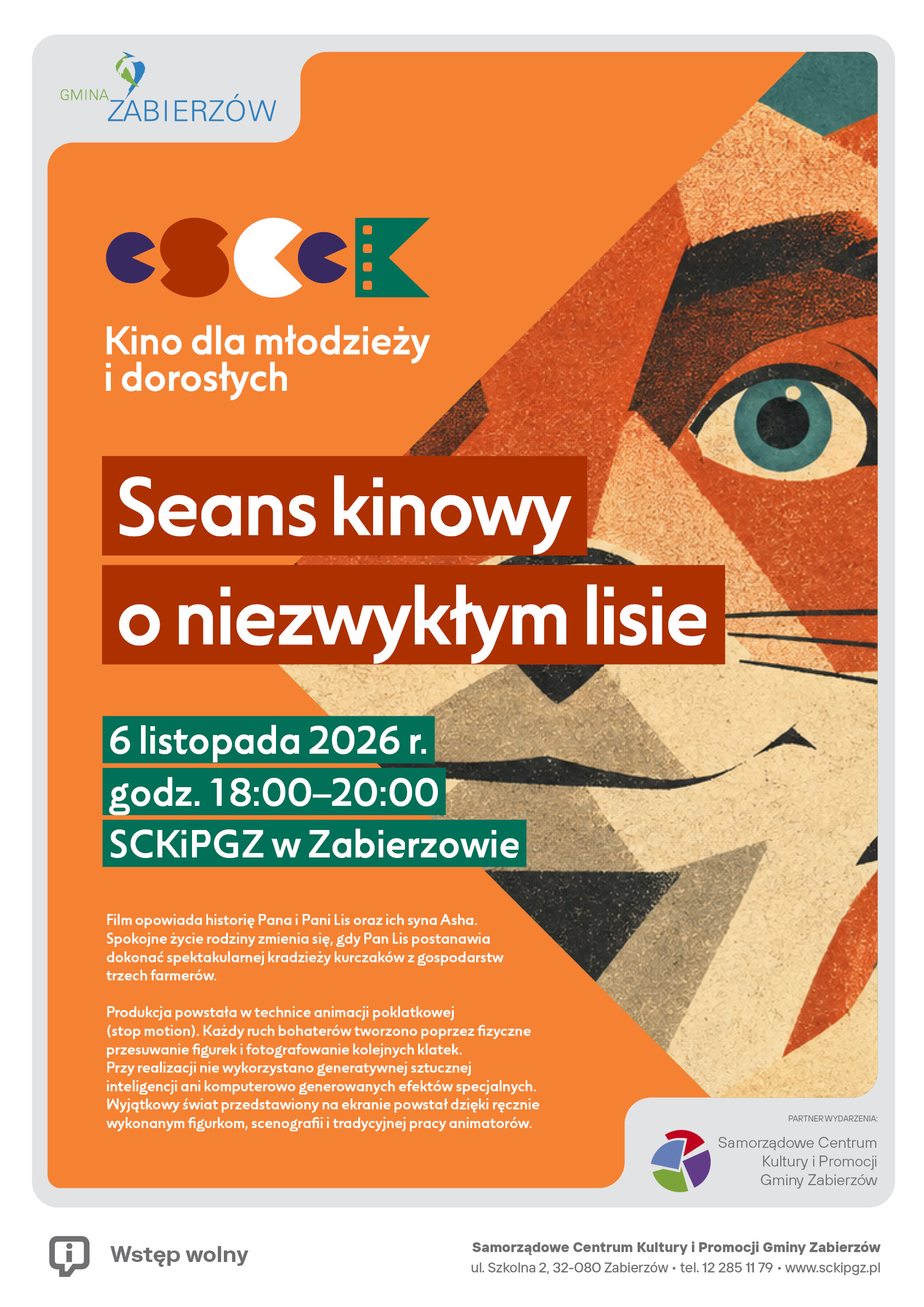 Seans kinowy o niezwykłym lisie – kino dla młodzieży i dorosłych