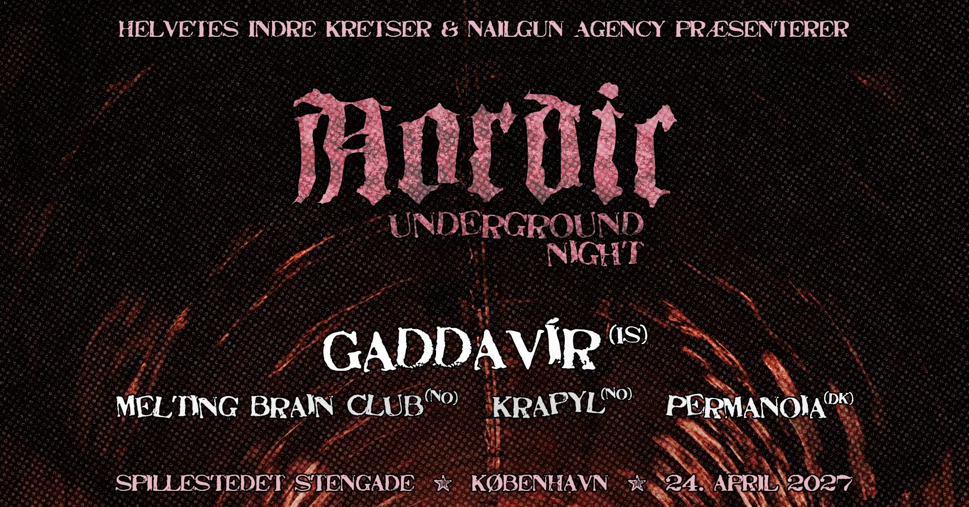 NORDIC UNDERGROUND NIGHT: Gadhafi [IS] + Melting Brain Club [NO] + Krapyl [NO] + Permanoia [DK]