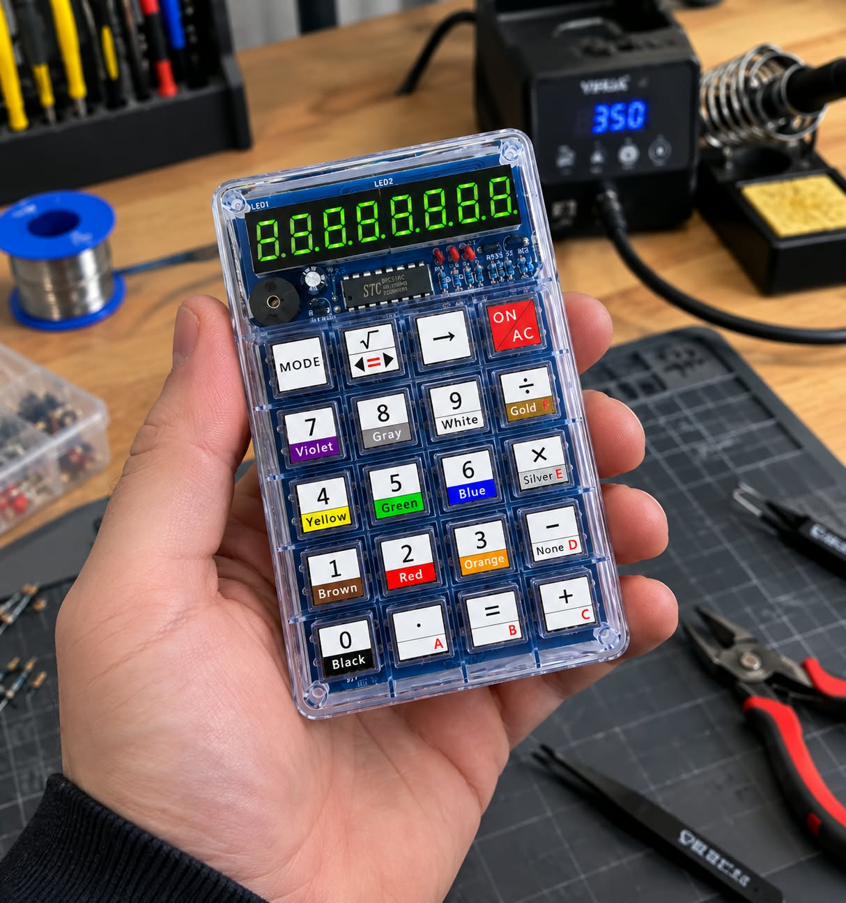 Soldering workshop — calculator